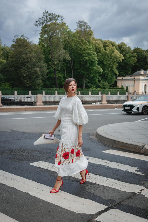 White Embroidered Dress