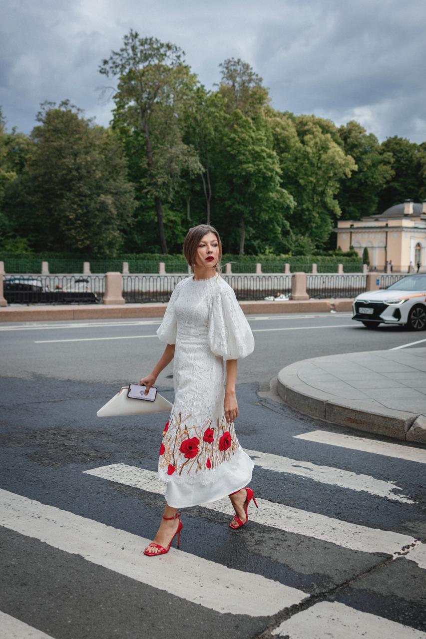 White Embroidered Dress