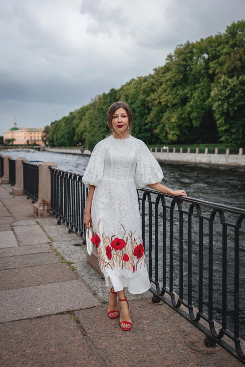 White Embroidered Dress