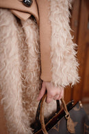 Beige Designer Wool Coat
