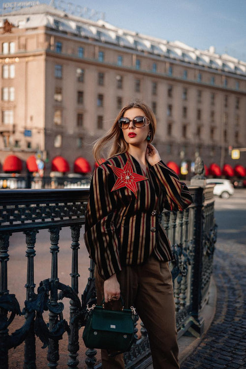 Striped Velvet Blazer