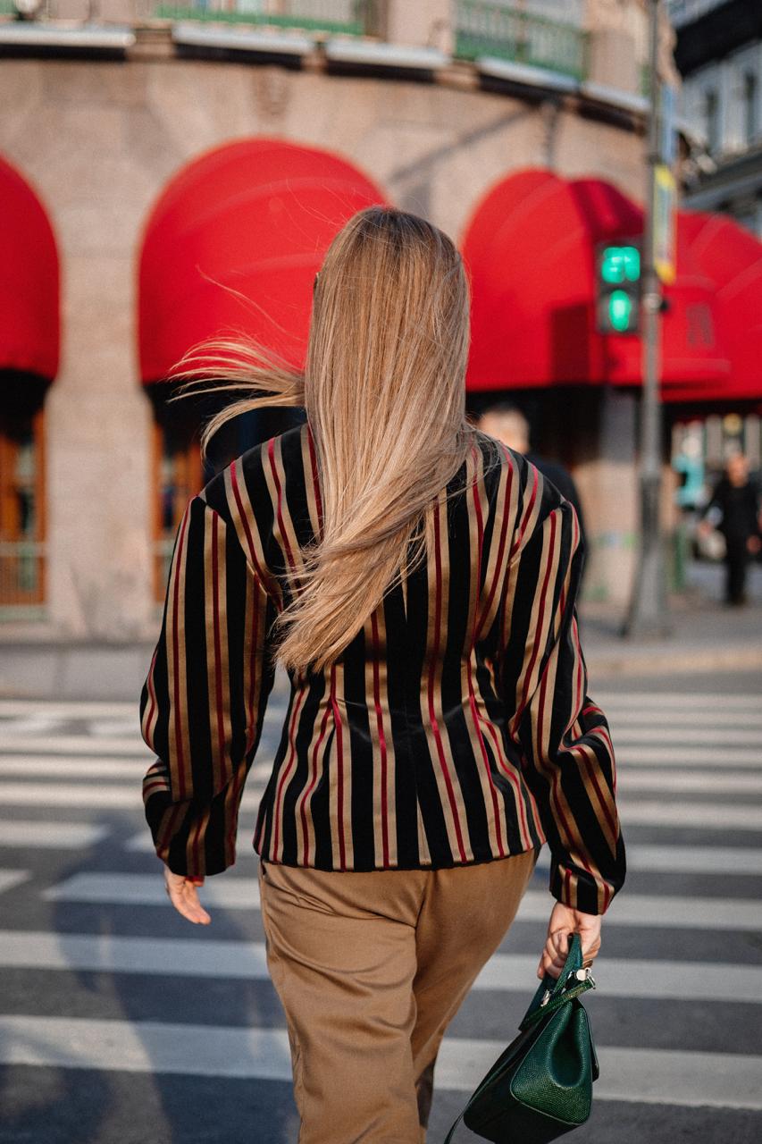 Striped Velvet Blazer