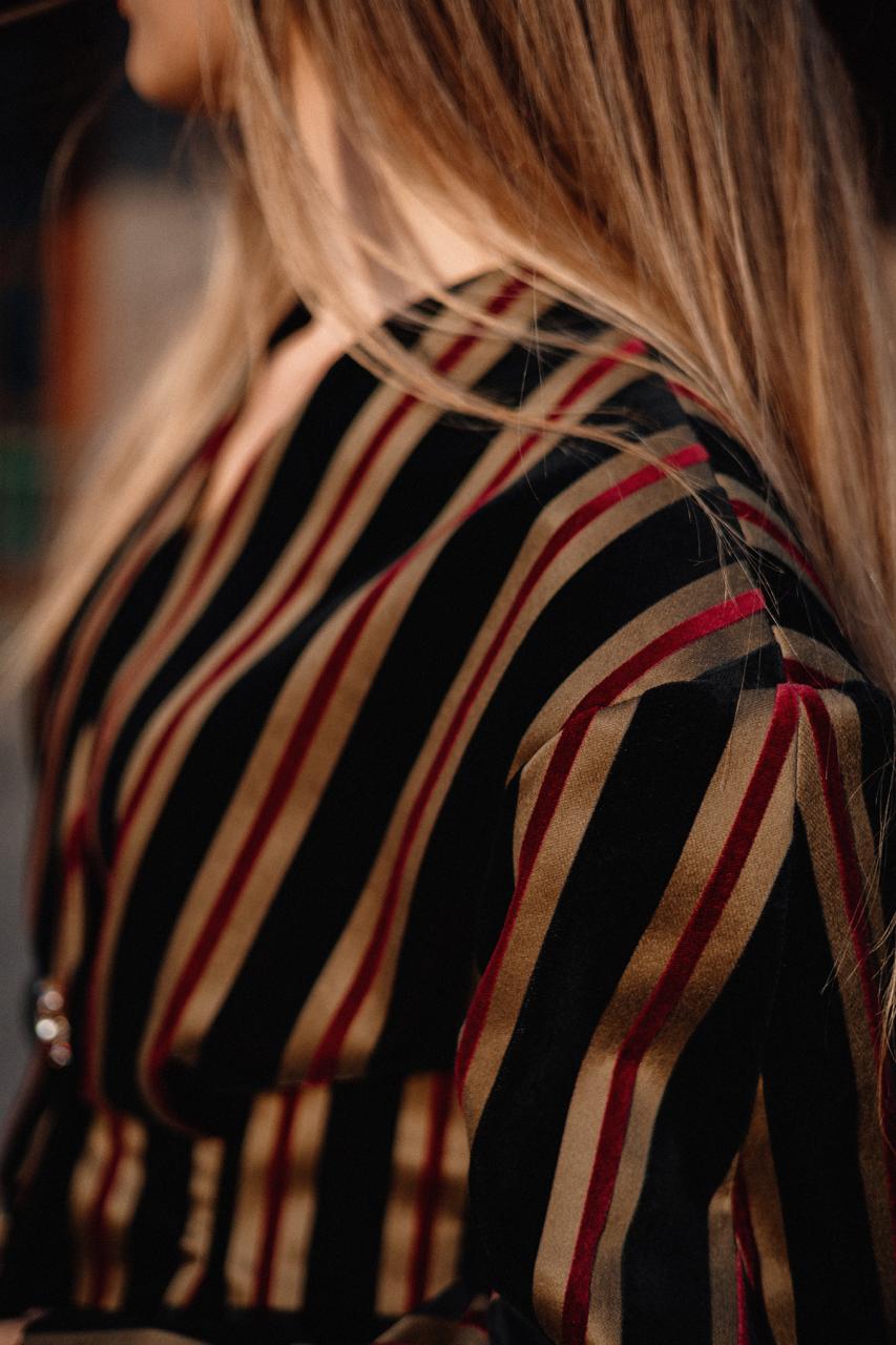 Striped Velvet Blazer