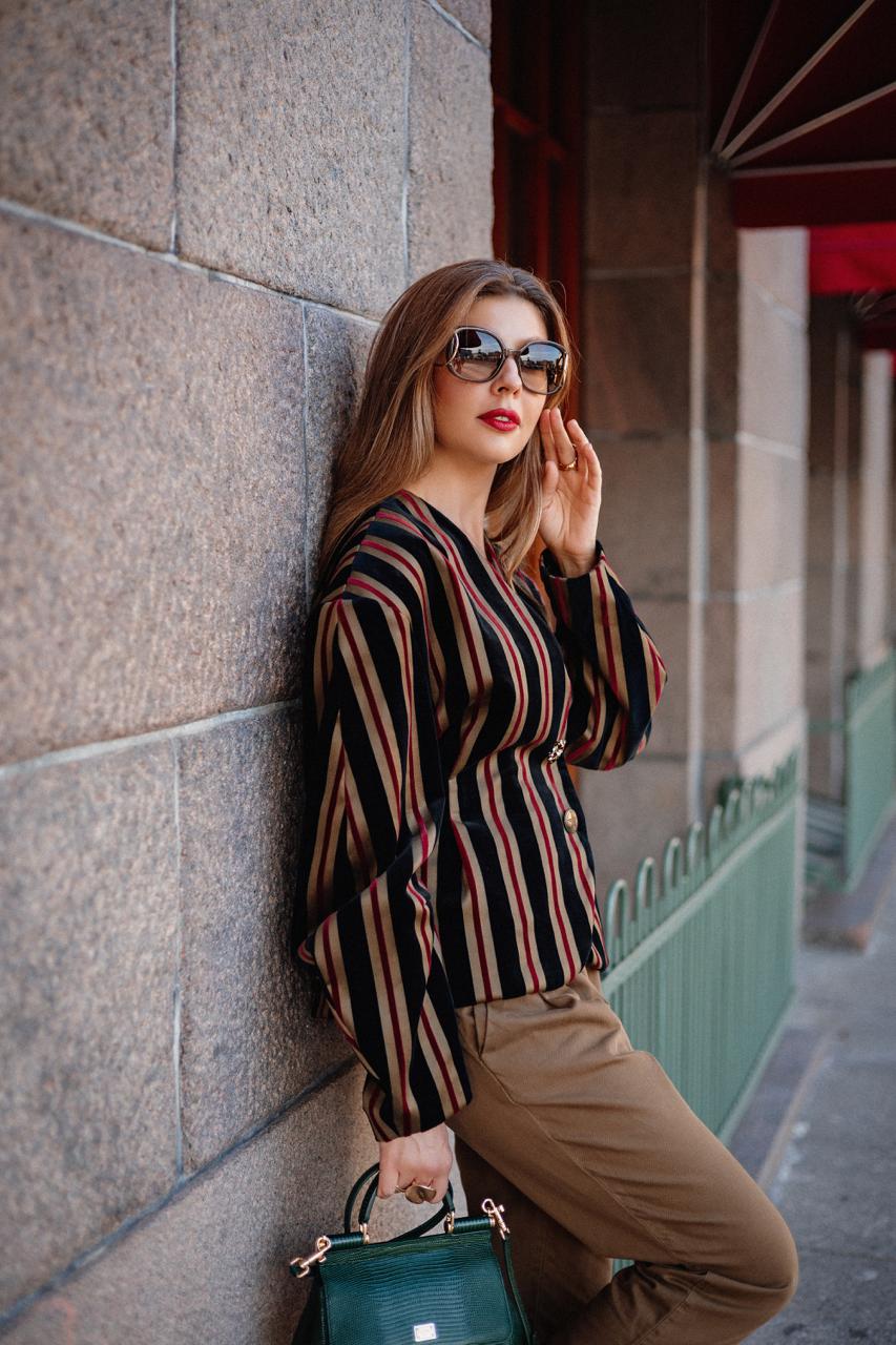 Striped Velvet Blazer