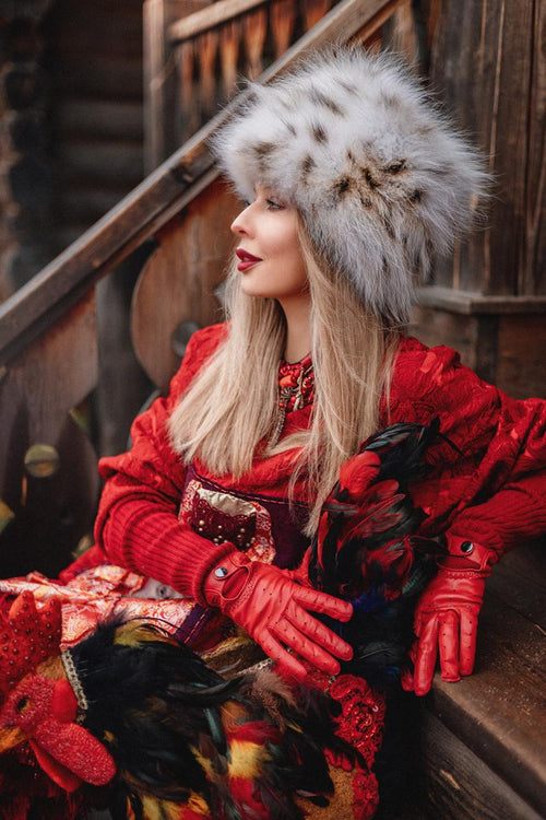 Red Hand-Embroidered Sweatshirt