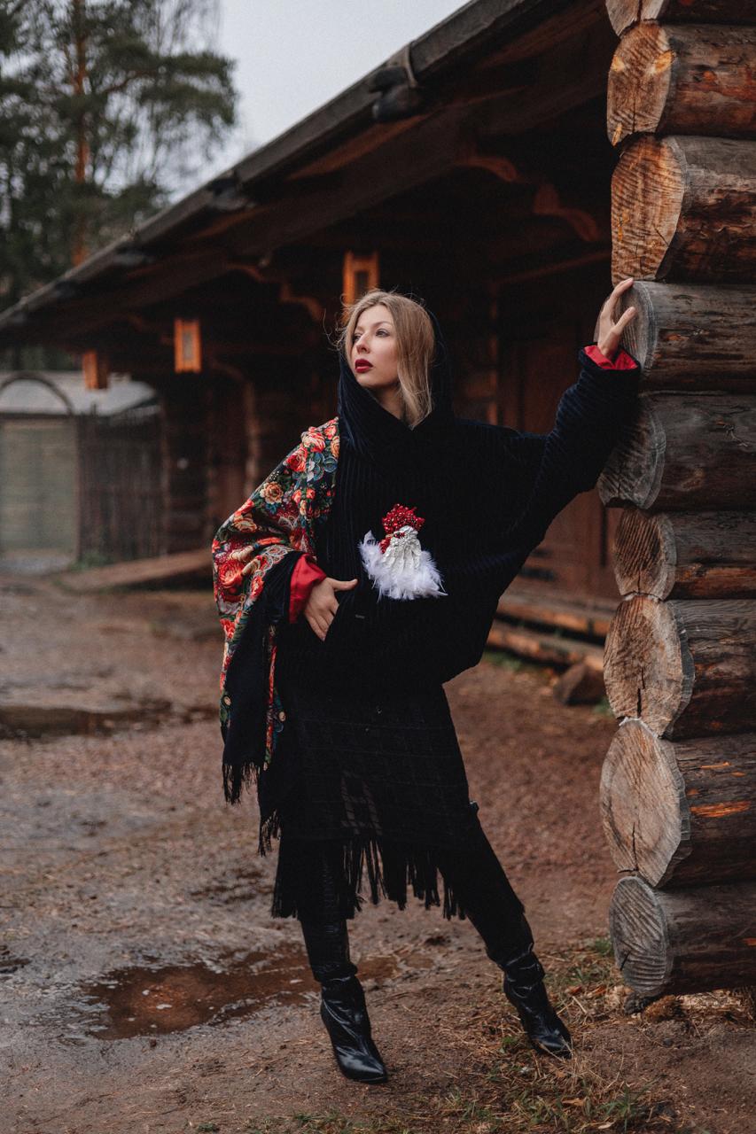 Black Velvet Hoodie with Hand Embroidery