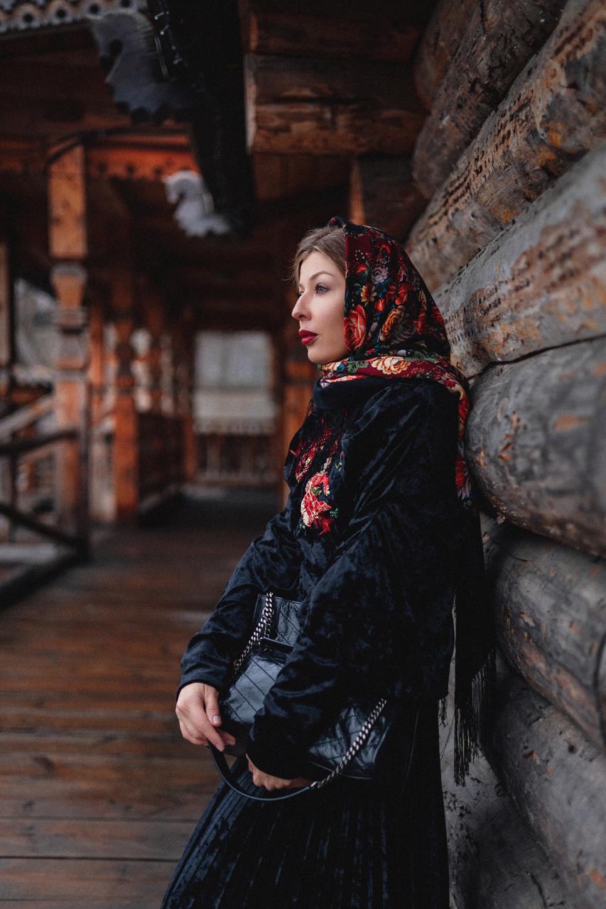 Hand-Embroidered Black Velvet Hoodie