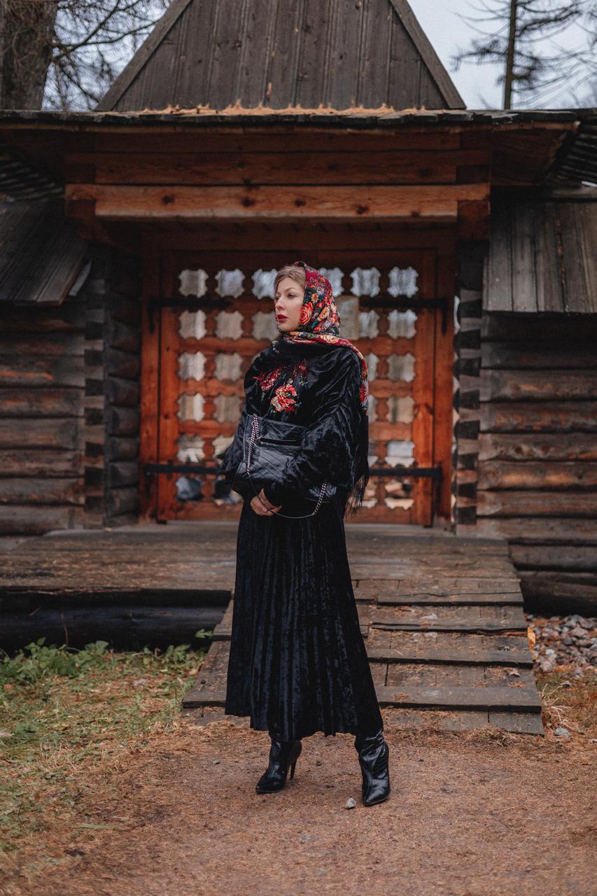 Hand-Embroidered Black Velvet Hoodie