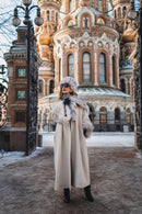 Ivory Cashmere Coat in Russian Style