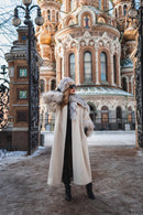 Ivory Cashmere Coat in Russian Style