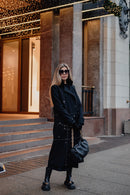 Hand-Embroidered Long Wool Coat