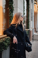 Hand-Embroidered Long Wool Coat