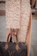 Beige Designer Wool Coat