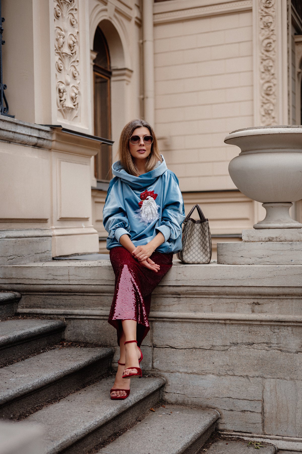Handmade Embroidered Cotton Velvet Hoodie