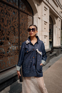 Denim Jacket with Hand Embroidery