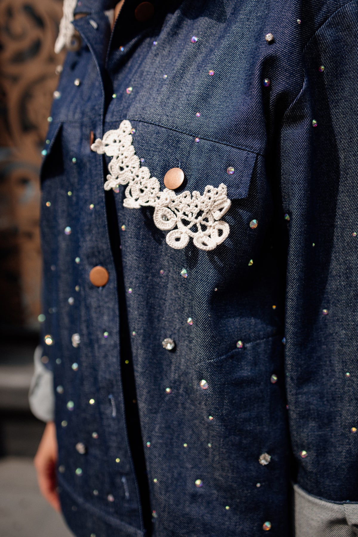 Denim Jacket with Hand Embroidery