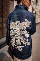 Denim Jacket with Hand Embroidery
