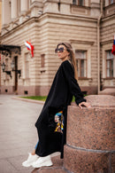 Hand-Embroidered Wool & Cashmere Coat with Mink Fur