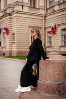Hand-Embroidered Wool & Cashmere Coat with Mink Fur