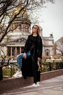 Hand-Embroidered Wool & Cashmere Coat with Mink Fur