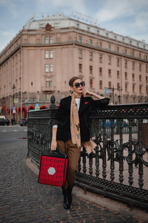 Black Embroidered Wool Blazer