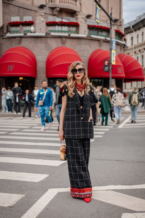 Plaid Vest and Pants Set