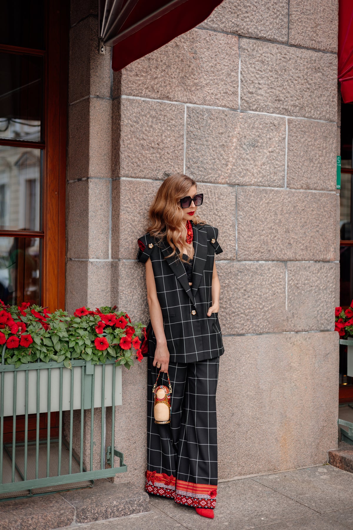 Plaid Vest and Pants Set