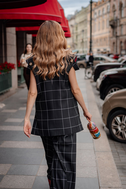Plaid Vest and Pants Set