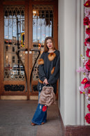 Oversized Wool Cardigan with Fox Fur