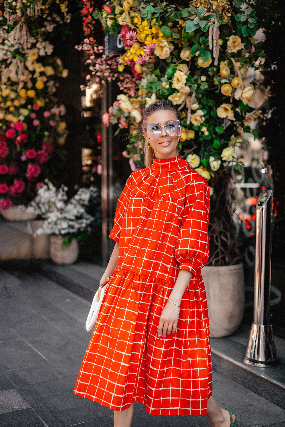 Orange Checkered Dress