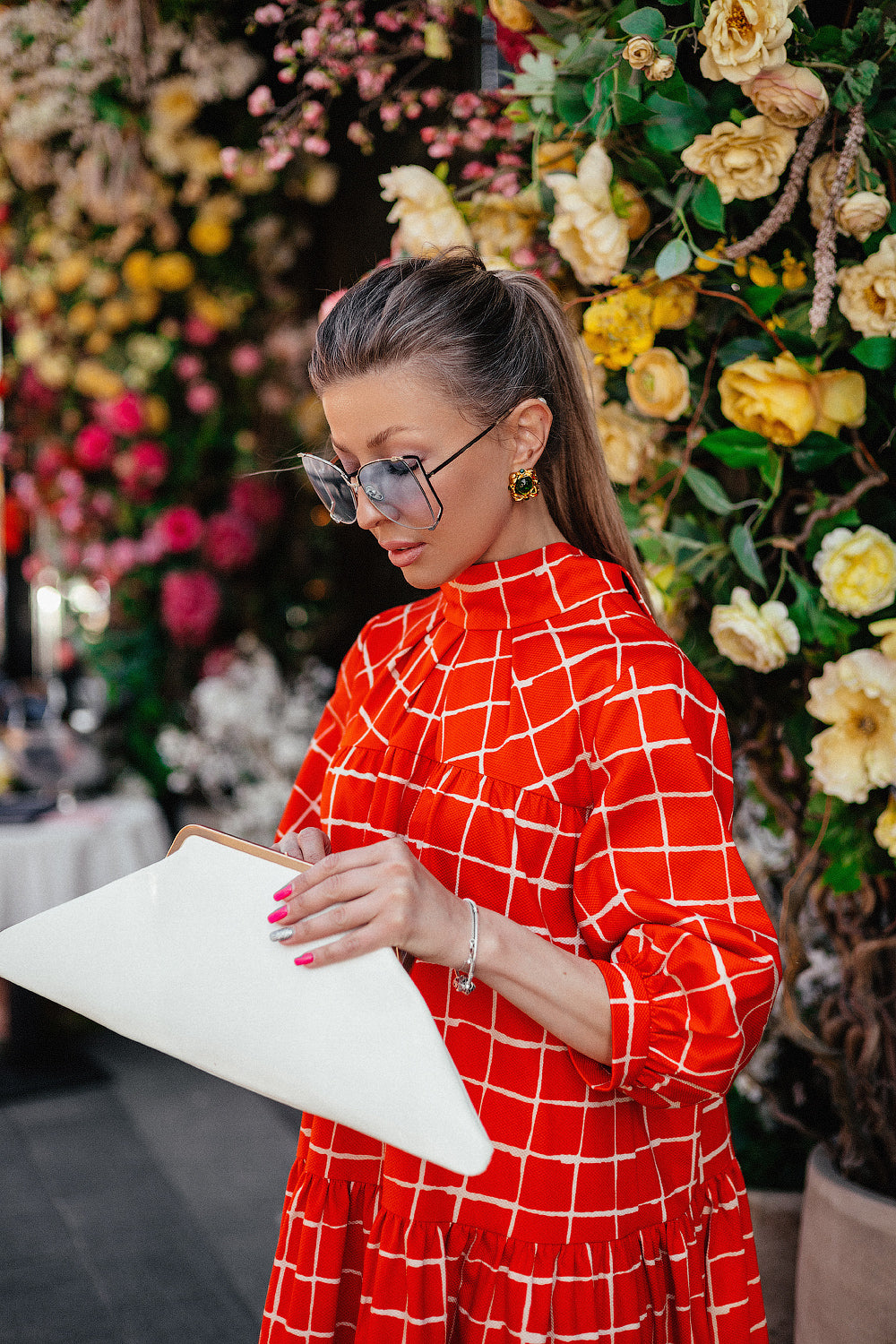 Orange Checkered Dress