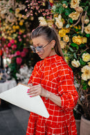 Orange Checkered Dress