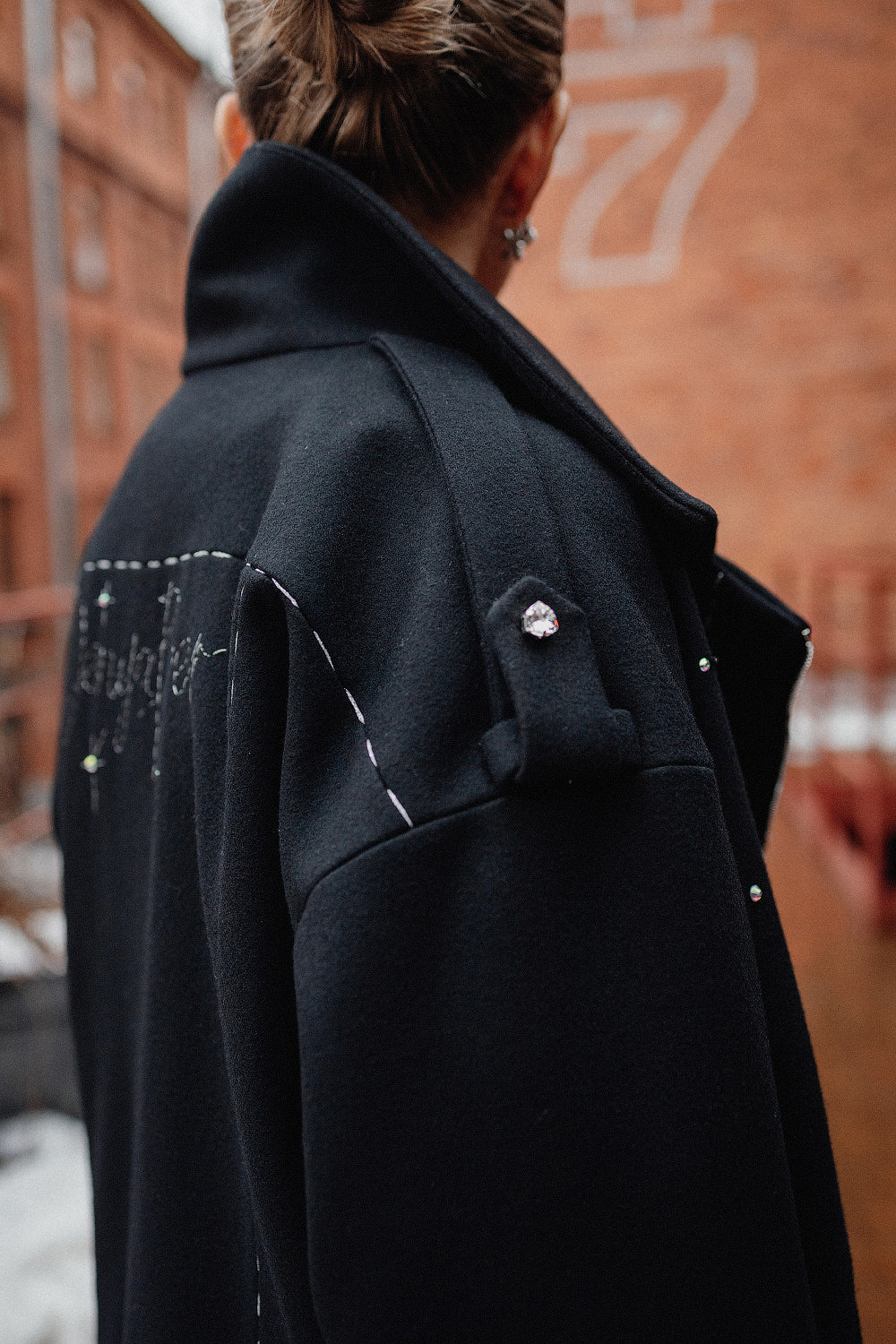 Embellished Wool Coat